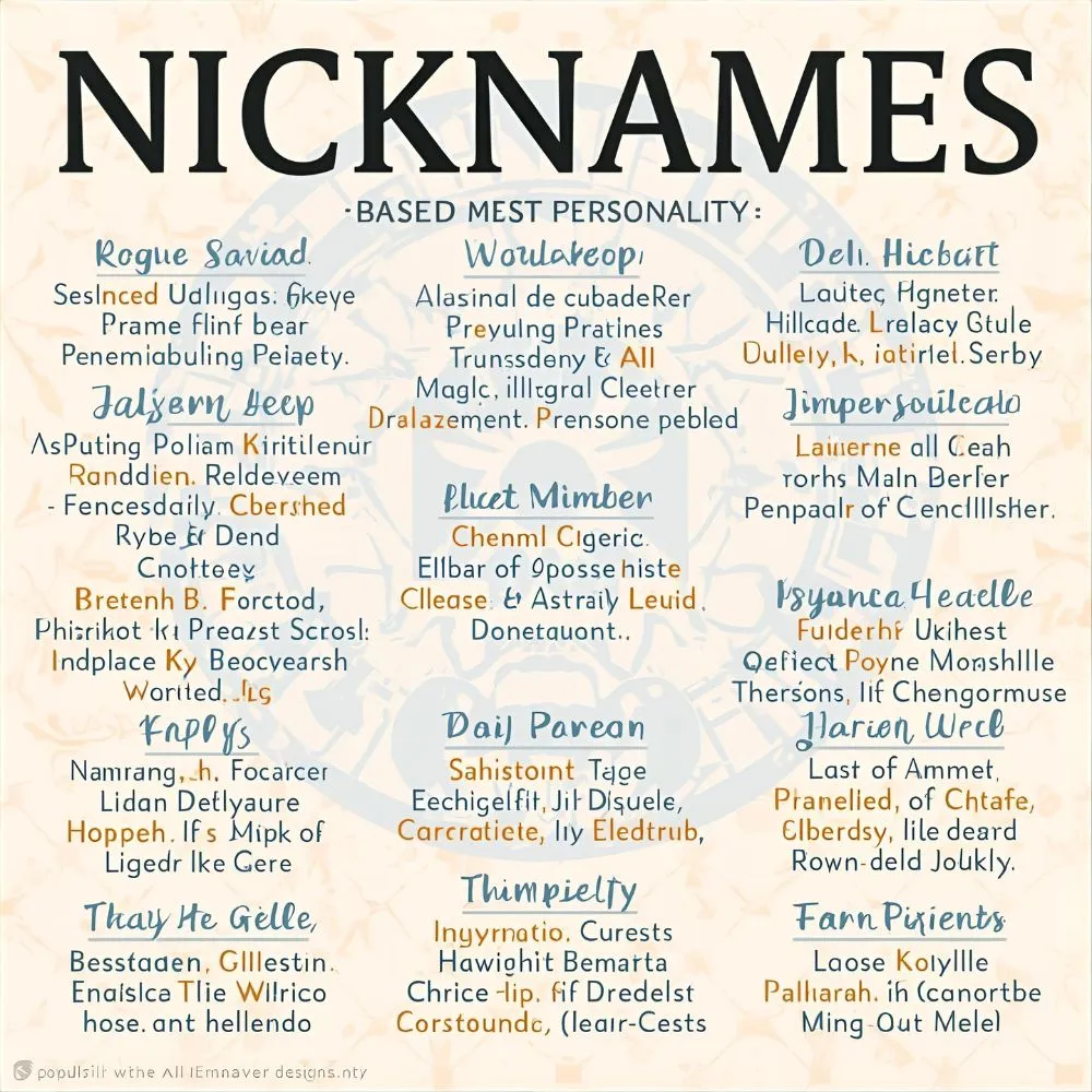 Nicknames Based on Personality 