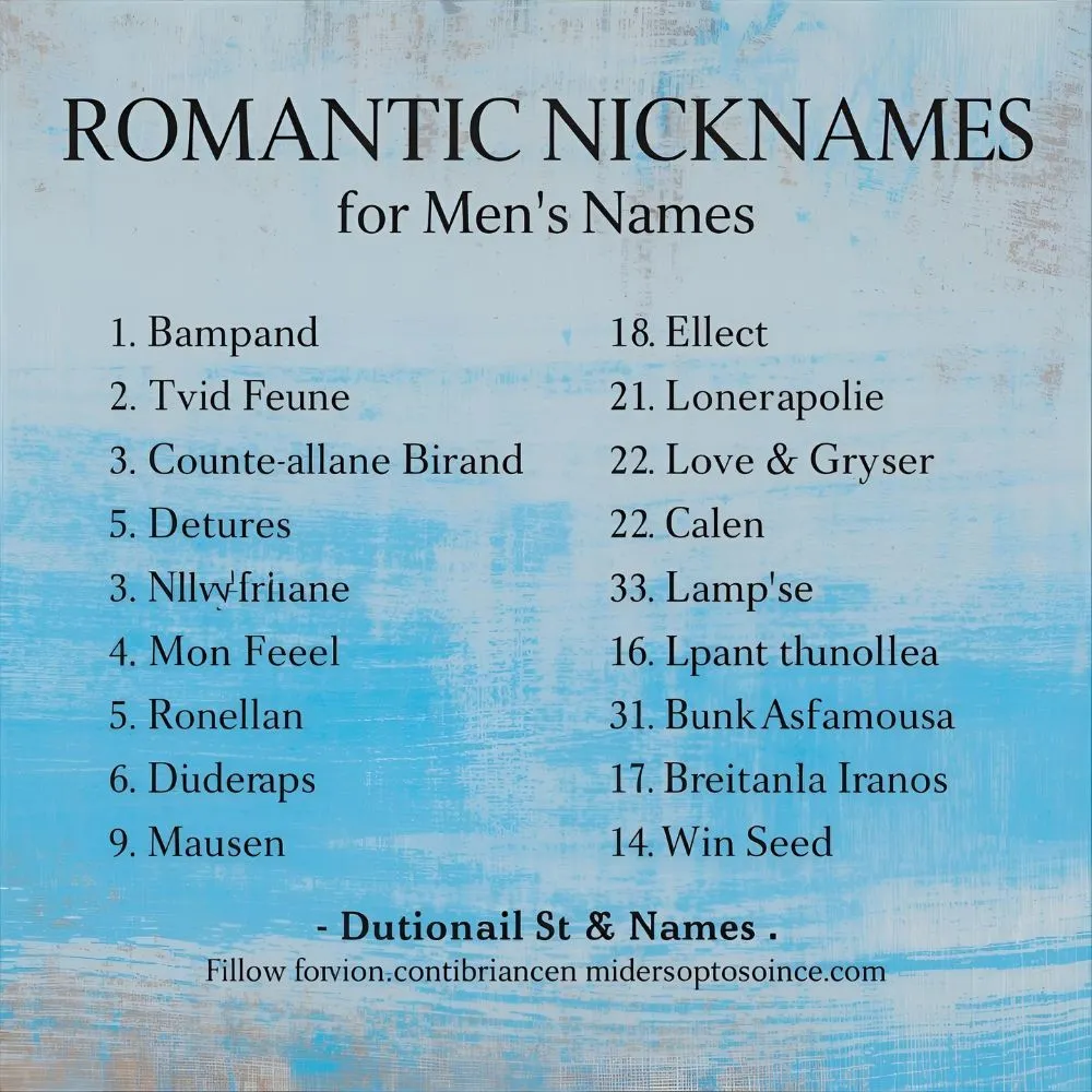 Romantic Nicknames for Men’s Names