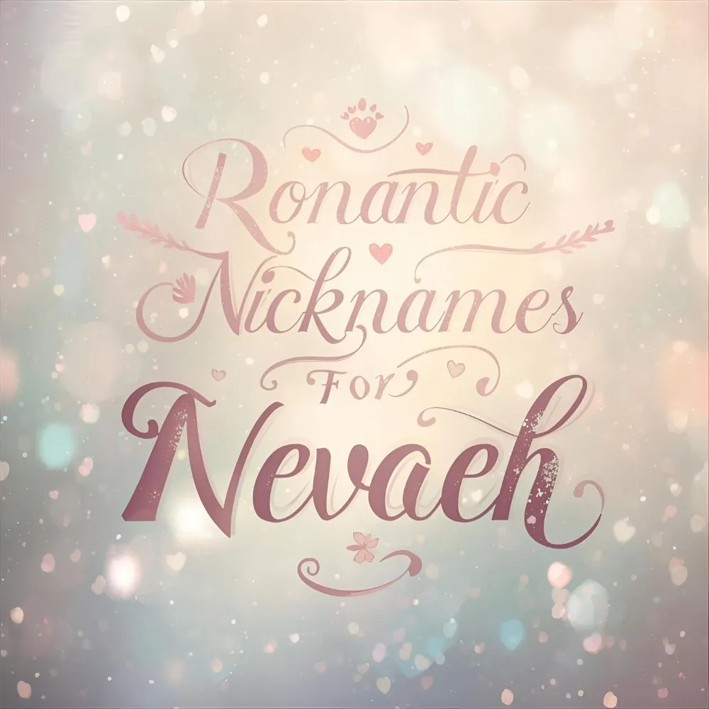Romantic Nicknames for Nevaeh